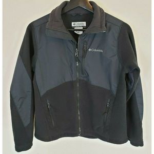 Black Columbia 14 16 Youth Kids Black Full Zip Jacket Fleece Nylon